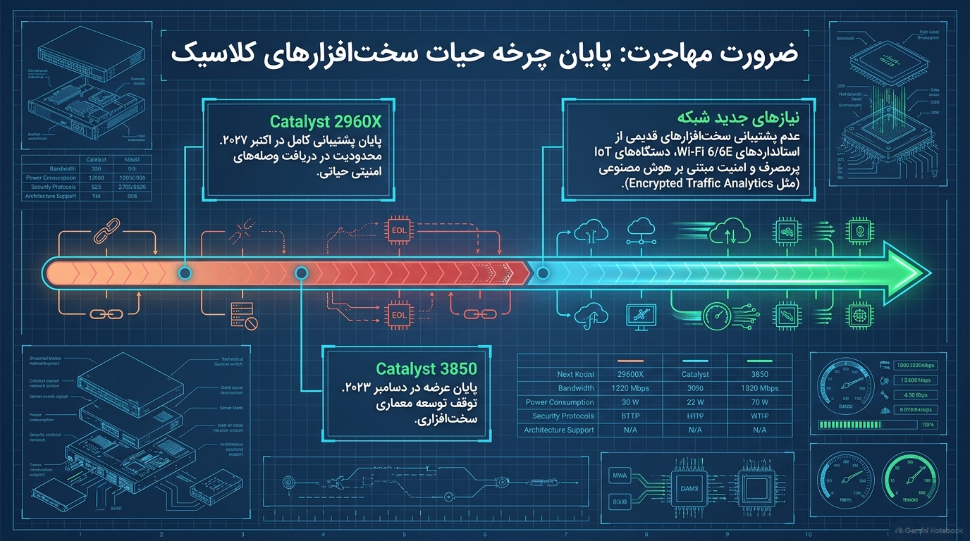 خطرات سوئیچ 2960 و 3850 (EOL) | راهنمای ارتقا به کاتالیست 9200|9300