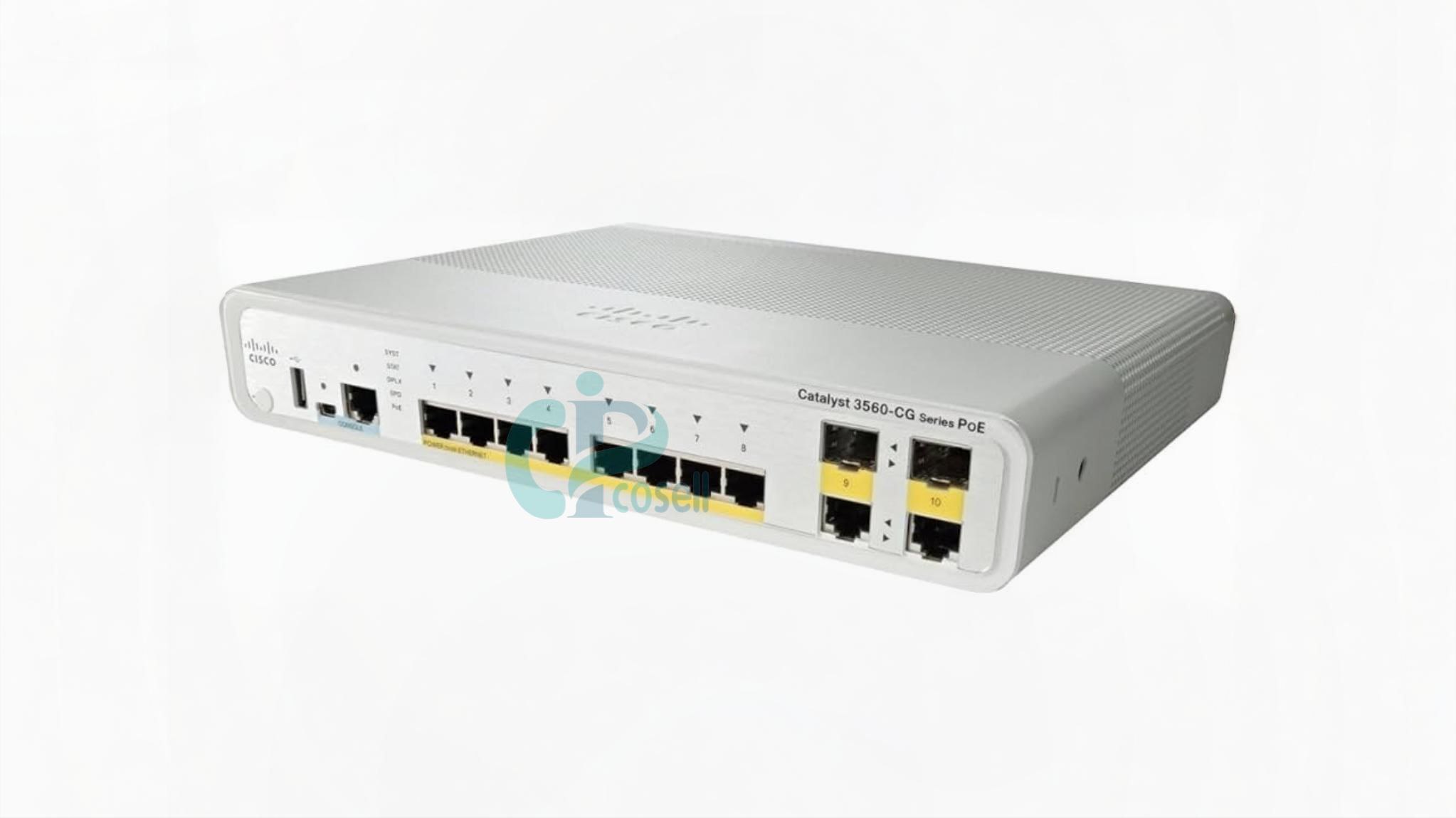 سوئیچ سیسکو WS-C3560CG-8PC-S | سوئیچ کامپکت ۸ پورت گیگابیت PoE+