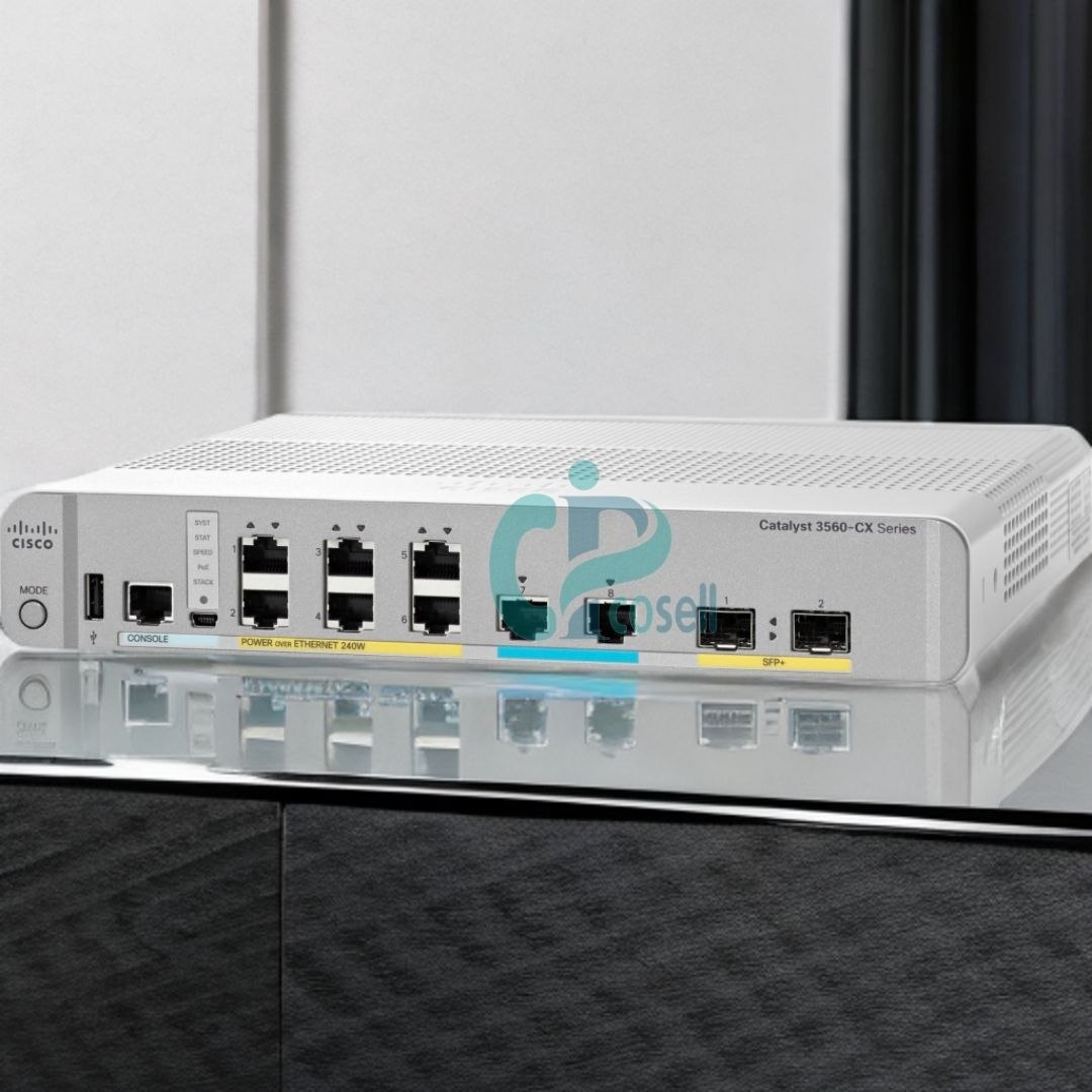 سوئیچ سیسکو ۸ پورت گیگابیت PoE+ مدل WS-C3560CX-8XPD-S