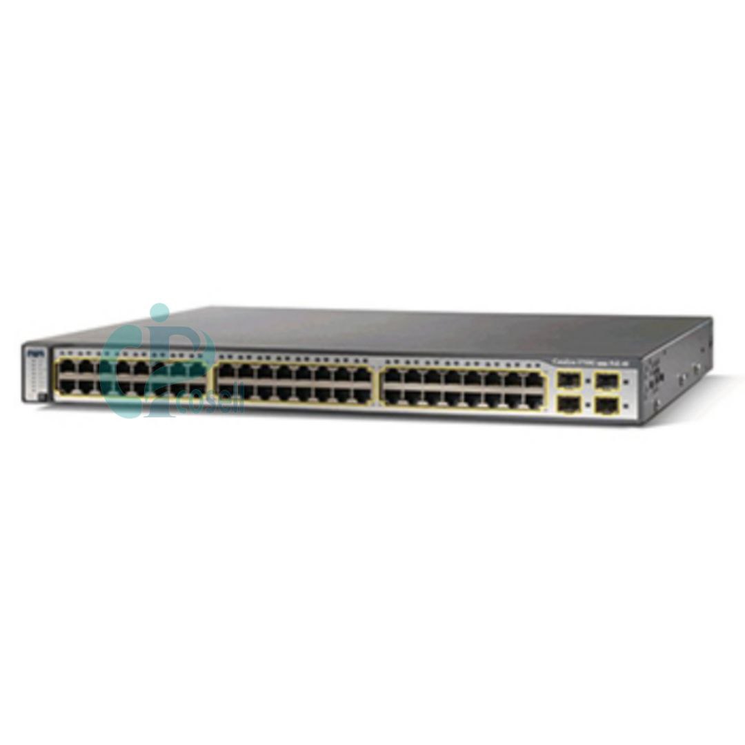 سوئیچ سیسکو ۴۸ پورت 10/100 با PoE مدل WS-C3750-48PS-S و ۴ پورت SFP