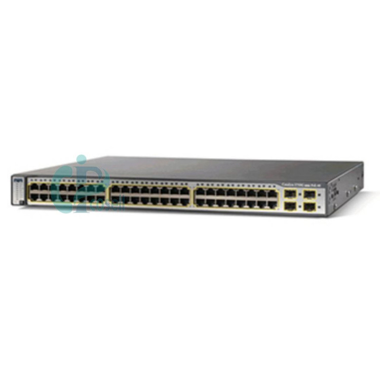 سوئیچ سیسکو ۴۸ پورت 10/100 با PoE مدل WS-C3750-48PS-S و ۴ پورت SFP