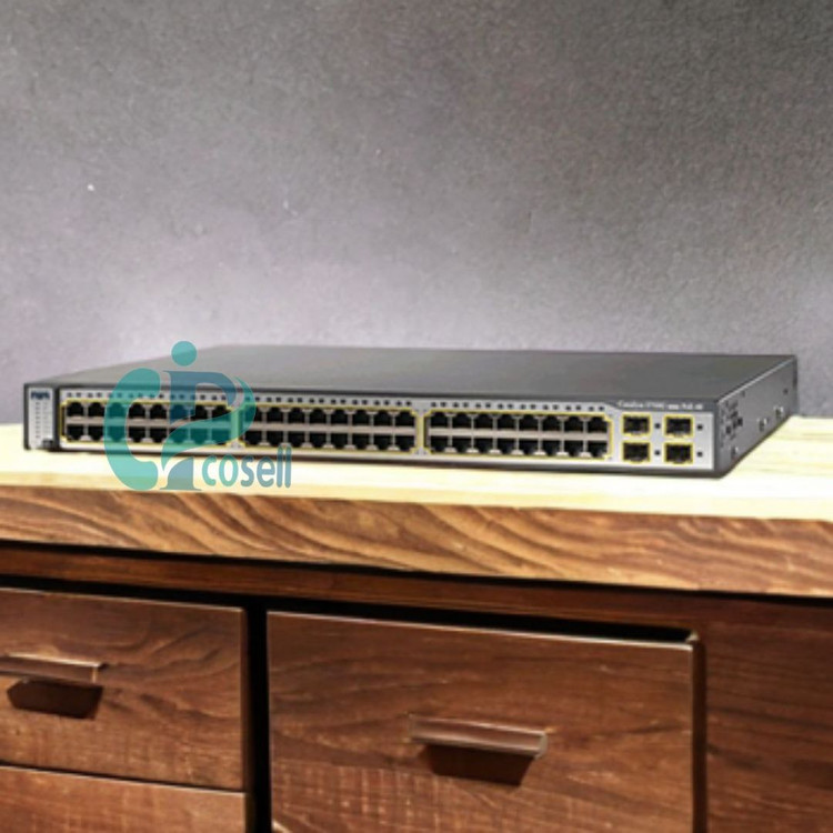 سوئیچ سیسکو ۴۸ پورت 10/100 با PoE مدل WS-C3750-48PS-S و ۴ پورت SFP