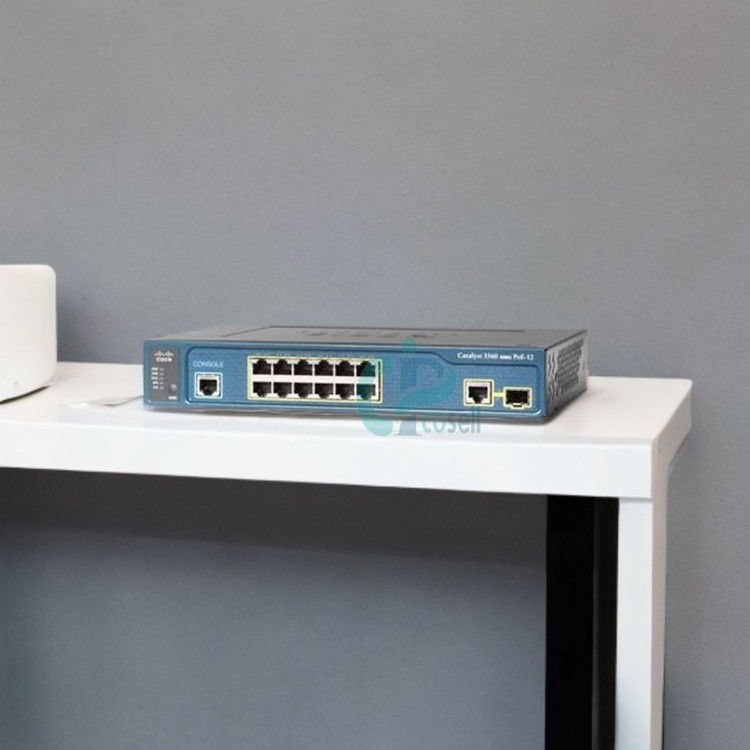 سوئیچ سیسکو ۱۲ پورت 10/100 با PoE+ مدل WS-C3560-12PC-S