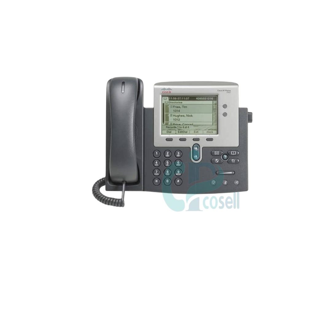 تلفن آی‌پی سیسکو CP-7942G با دو خط، نمایشگر گرافیکی و PoE