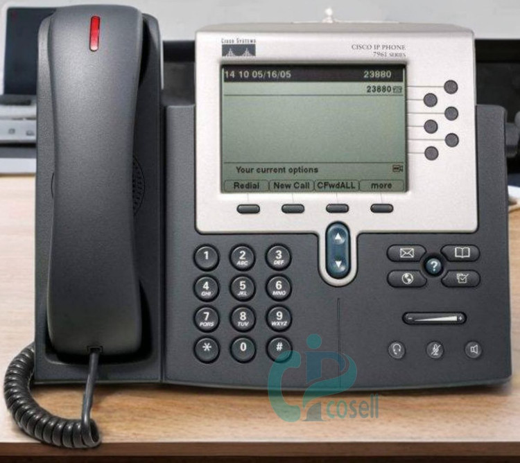 تلفن آیپی سیسکو CP-7961G با ۶ کلید خط، نمایشگر گرافیکی و تغذیه PoE