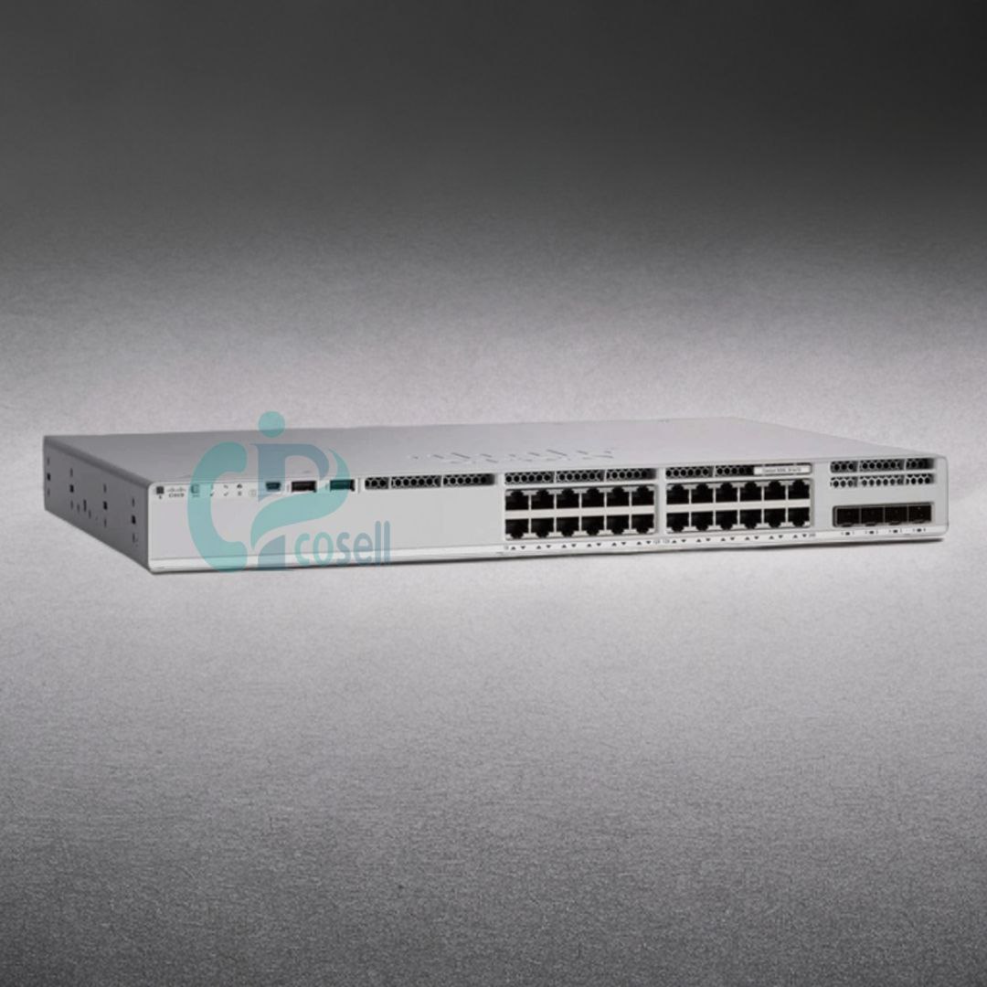 سوئیچ سیسکو C9200L-24P-4X-E | سوئیچ ۲۴ پورت PoE+ با uplink ده‌گیگابیتی سری 9200L