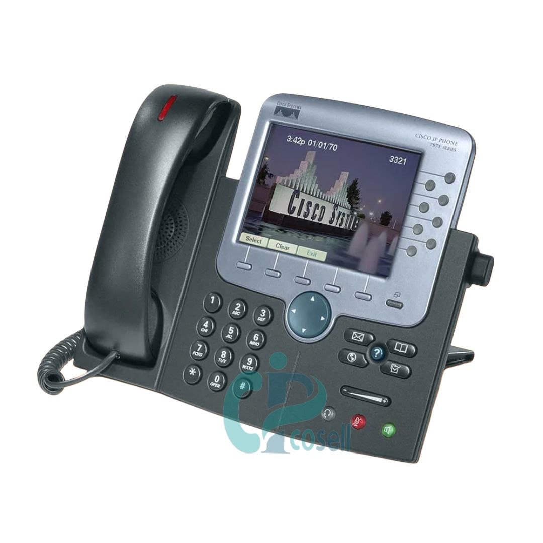 تلفن آی‌پی سیسکو CP-7971G با نمایشگر رنگی لمسی، ۸ کلید قابلیت و گیگابیت اترنت