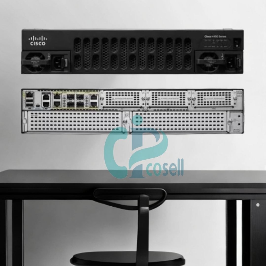 روتر سیسکو ISR4451-X/K9 با ۴ پورت گیگابیت و ۲ پورت 10G SFP+ و اسلات‌های NIM و SM-X