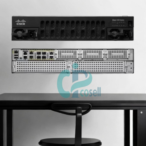 روتر سیسکو ISR4451-X/K9 با ۴ پورت گیگابیت و ۲ پورت 10G SFP+ و اسلاتهای NIM و SM-X