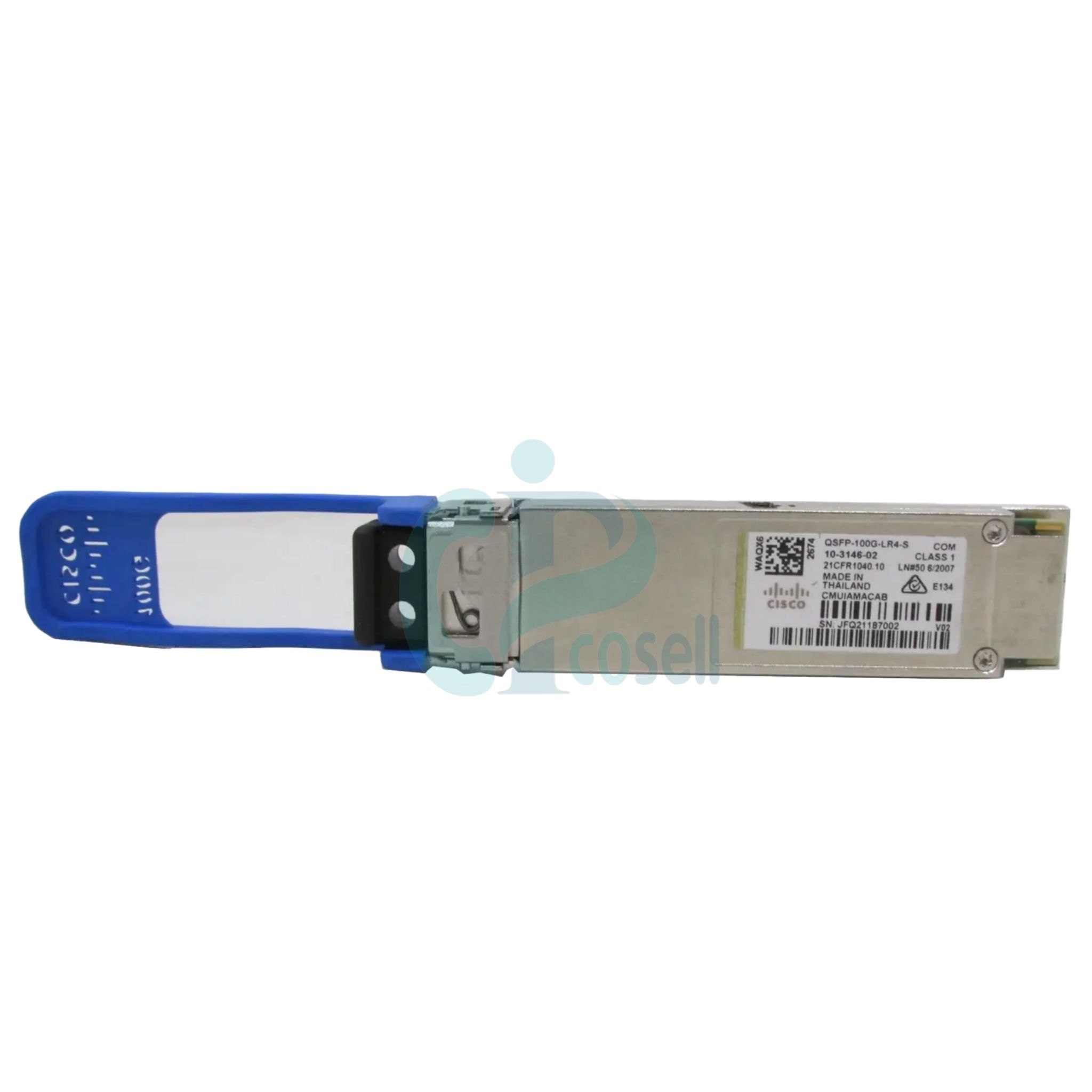 خرید ماژول شبکه سیسکو QSFP-100G-LR4-S ترانسیور 100 گیگابیت فیبر نوری تا 10 کیلومتر. سازگار با IEEE 802.3ba. مناسب دیتاسنتر. خرید آنلاین از سیسکو سل