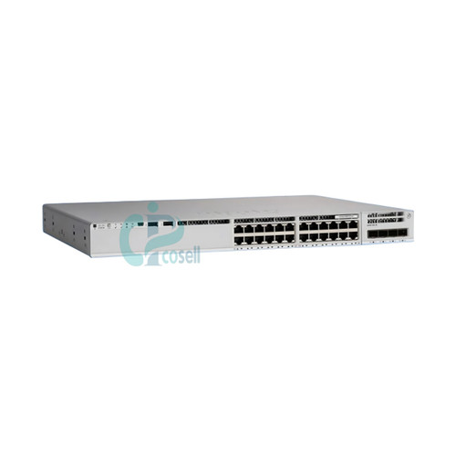 سوئیچ سیسکو C9200L-24T-4G-A با 24 پورت گیگابیت بدون PoE، 4 آپلینک 1G SFP و StackWise-80